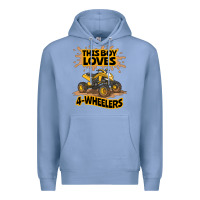 Colony Blue Kids Atv Outfit 4 Wheeler Mudding Gift- Boys Four Wheeler Premium Hoodie - minhPixels