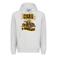 Dove Grey Kids Atv Outfit 4 Wheeler Mudding Gift- Boys Four Wheeler Premium Hoodie - minhPixels