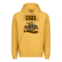 Mustard Kids Atv Outfit 4 Wheeler Mudding Gift- Boys Four Wheeler Premium Hoodie - minhPixels