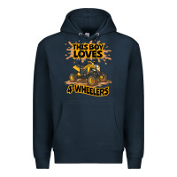 Navy Kids Atv Outfit 4 Wheeler Mudding Gift- Boys Four Wheeler Premium Hoodie - minhPixels