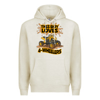 Oatmeal Heather Kids Atv Outfit 4 Wheeler Mudding Gift- Boys Four Wheeler Premium Hoodie - minhPixels