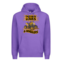 Purple Kids Atv Outfit 4 Wheeler Mudding Gift- Boys Four Wheeler Premium Hoodie - minhPixels