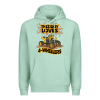 Seafoam Kids Atv Outfit 4 Wheeler Mudding Gift- Boys Four Wheeler Premium Hoodie - minhPixels