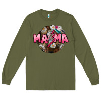 Army Green Mama lightning bolt Mother's Day Long Sleeve Tee - CowGirlArtShop