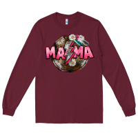Burgundy Mama lightning bolt Mother's Day Long Sleeve Tee - CowGirlArtShop