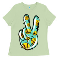 Matcha softball peace sign Ladies Tee - Jasminsmagicworld
