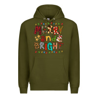 Army Green Merry And Bright Premium Hoodie - FaDigitalArtStudio