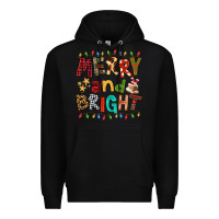 Black Merry And Bright Premium Hoodie - FaDigitalArtStudio