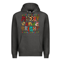 Charcoal Heather Merry And Bright Premium Hoodie - FaDigitalArtStudio