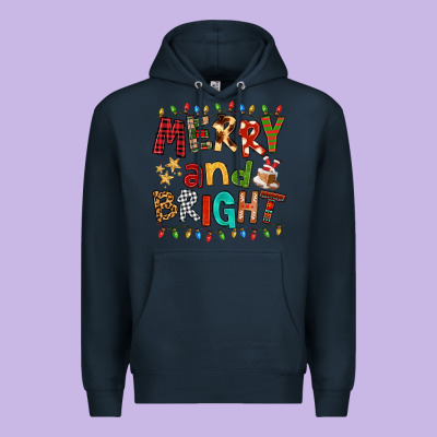Merry And Bright Premium Hoodie Designed By Fadigitalartstudio