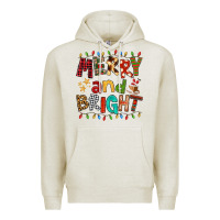 Oatmeal Heather Merry And Bright Premium Hoodie - FaDigitalArtStudio