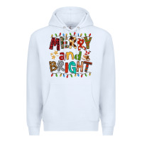 White Merry And Bright Premium Hoodie - FaDigitalArtStudio
