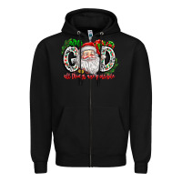 Black with god all things are possible santa Zipper Hoodie - CowhideDigitalArt