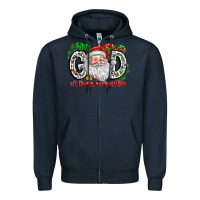 Navy with god all things are possible santa Zipper Hoodie - CowhideDigitalArt