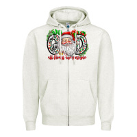 Oatmeal Heather with god all things are possible santa Zipper Hoodie - CowhideDigitalArt