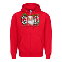 Red with god all things are possible santa Zipper Hoodie - CowhideDigitalArt