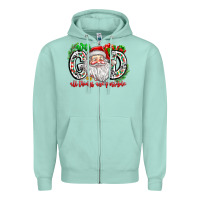 Seafoam with god all things are possible santa Zipper Hoodie - CowhideDigitalArt