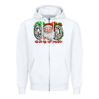 White with god all things are possible santa Zipper Hoodie - CowhideDigitalArt