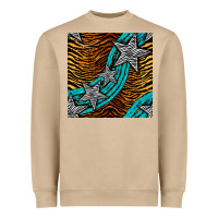 Mushroom tiger turquoise glitter and stars seamless pattern Heavyweight Sweatshirt - BundleAndBundleShop