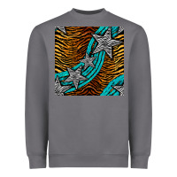 Storm tiger turquoise glitter and stars seamless pattern Heavyweight Sweatshirt - BundleAndBundleShop