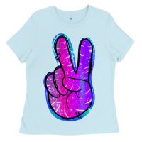Baby Blue Mermaid Peace Sign Ladies Tee - Jasminsmagicworld