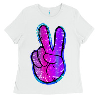 White Mermaid Peace Sign Ladies Tee - Jasminsmagicworld