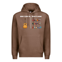 Chestnut Guitars How it Started How It's Going Guitar Players Funny Premium Hoodie - minhPixels