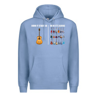 Colony Blue Guitars How it Started How It's Going Guitar Players Funny Premium Hoodie - minhPixels