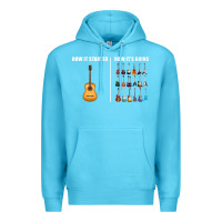 Ocean Blue Guitars How it Started How It's Going Guitar Players Funny Premium Hoodie - minhPixels