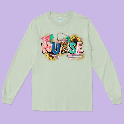 Nurse Long Sleeve Tee Designed By Cowgirlartshop