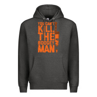 Charcoal Heather oogeyman halloween horror distressed quote orange Premium Hoodie - minhPixels