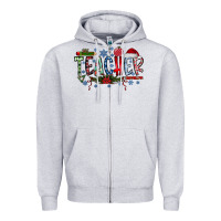 Heather Grey Teacher Christmas Zipper Hoodie - CowhideDigitalArt