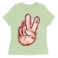 Floral Argyle Peace Sign Ladies Tee | Teevron
