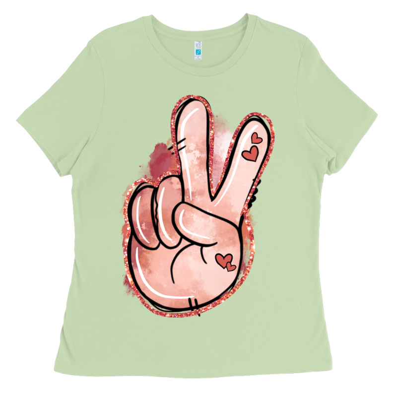 Floral Argyle Peace Sign Ladies Tee by Jasminsmagicworld | Teevron