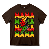 Chocolate Brown mama lightning bolt juneteenth Heavy Core Tee - LillyAllenDesigns