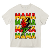 Cream mama lightning bolt juneteenth Heavy Core Tee - LillyAllenDesigns
