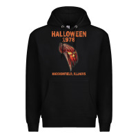 Halloween 1978 Holiday Spooky Myers Pumpkin Haddonfield Premium Hoodie | Teevron