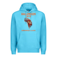 Ocean Blue Halloween 1978 Holiday Spooky Myers Pumpkin Haddonfield Premium Hoodie - minhPixels