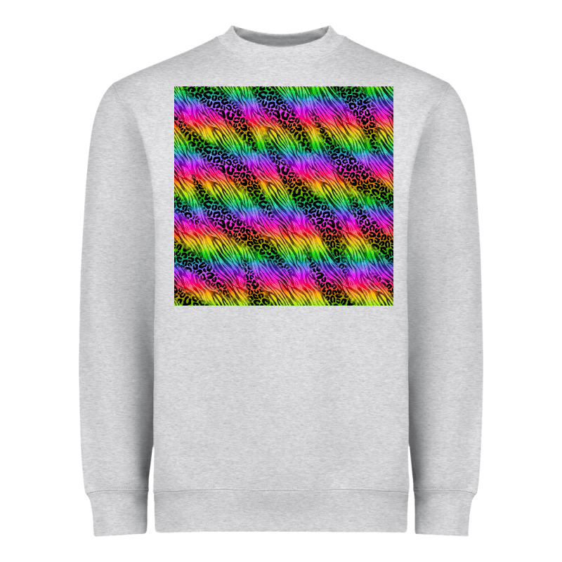 Neon Rainbow Leopard Zebra Seamless Pattern Heavyweight Sweatshirt by BundleAndBundleShop | Teevron