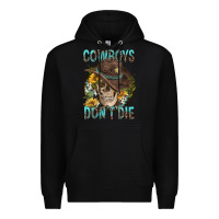 Black Cowboys Don't Die Premium Hoodie - FaDigitalArtStudio