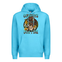 Ocean Blue Cowboys Don't Die Premium Hoodie - FaDigitalArtStudio