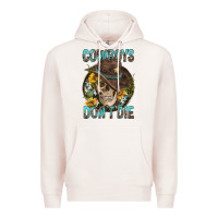 Pale Pink Cowboys Don't Die Premium Hoodie - FaDigitalArtStudio