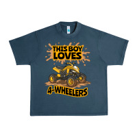 Midnight Navy Kids Atv Outfit 4 Wheeler Mudding Gift- Boys Four Wheeler Urban Heavy Tee - minhPixels