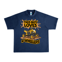 Navy Kids Atv Outfit 4 Wheeler Mudding Gift- Boys Four Wheeler Urban Heavy Tee - minhPixels
