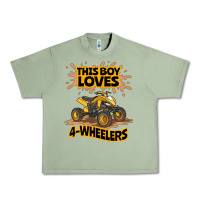Oil Green Kids Atv Outfit 4 Wheeler Mudding Gift- Boys Four Wheeler Urban Heavy Tee - minhPixels