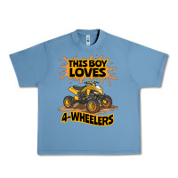 Pebble Blue Kids Atv Outfit 4 Wheeler Mudding Gift- Boys Four Wheeler Urban Heavy Tee - minhPixels