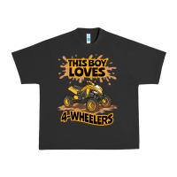 Pigment Black Kids Atv Outfit 4 Wheeler Mudding Gift- Boys Four Wheeler Urban Heavy Tee - minhPixels