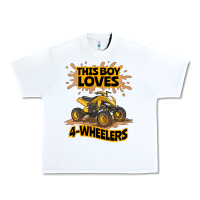 White Kids Atv Outfit 4 Wheeler Mudding Gift- Boys Four Wheeler Urban Heavy Tee - minhPixels