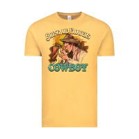Vintage Mustard Bring me flowers cowboy Vintage Tee - HowdyJamesFarm
