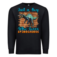 Black just a boy who loves baby spinosaurus Premium Sweatshirt - Artiststas
